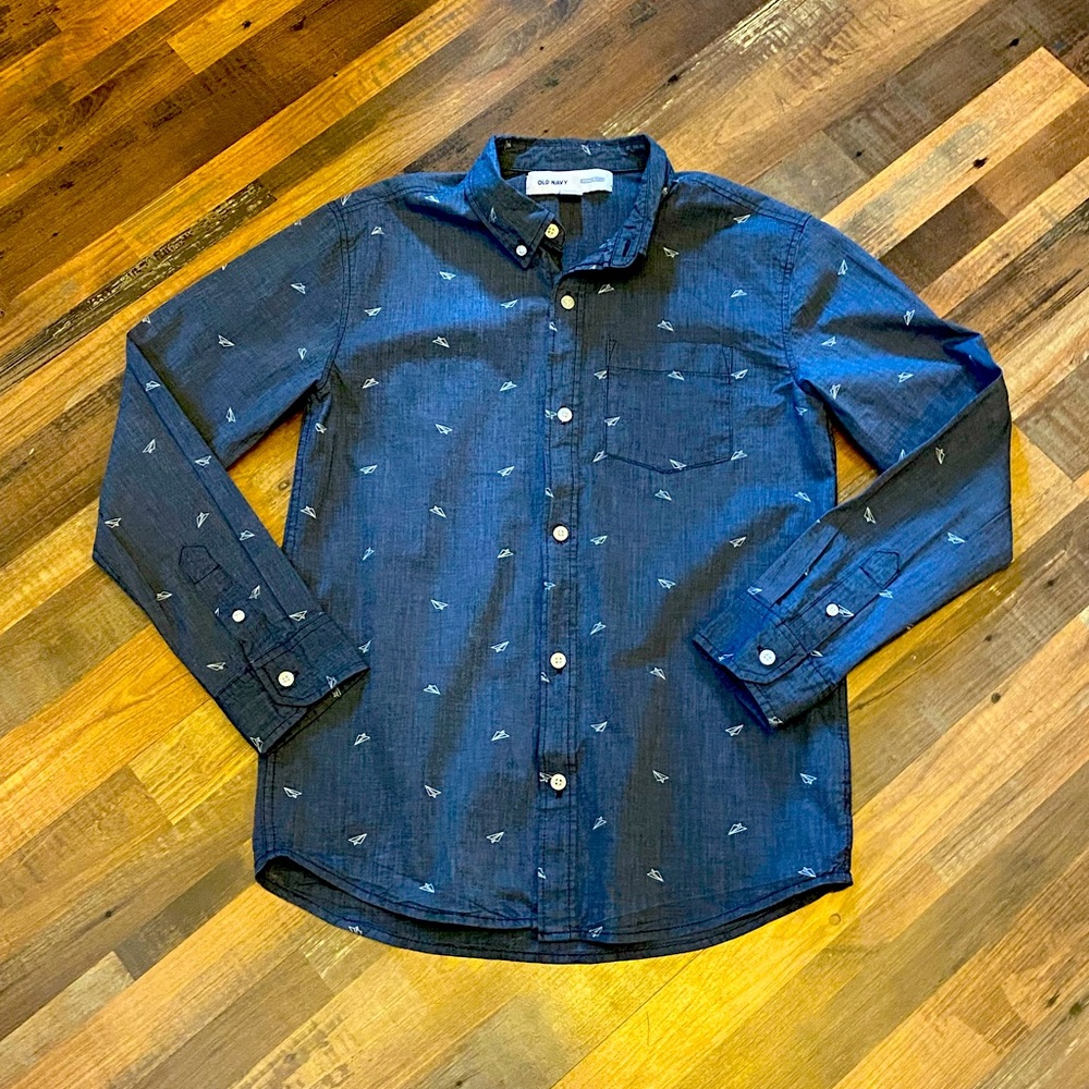 Old Navy Boys Built In Flex Button Down Shirt